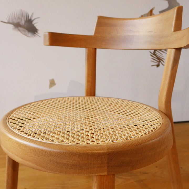 Pagoda Dining Chair Cane Wood Leg - Showroom Model